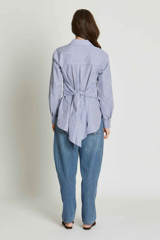 Georgina-Shirt-Navy-Stripe-Shirt-Choc-Knit-Blue-3